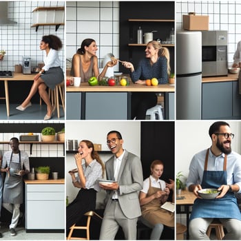 An article discussing the importance of office kitchens in the business environment, highlighting their role in fostering communication, creativity, h-2